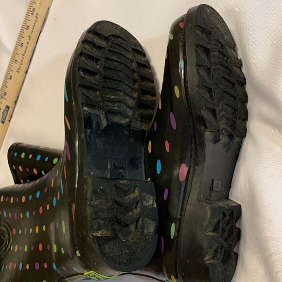 Western chief size 6 polkadot rubber boots with adjustable calf - Picture 8 of 10